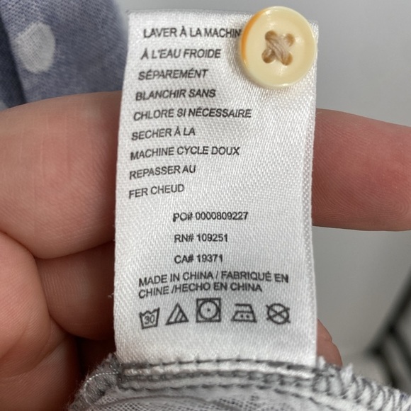 Isabella Sinclair Shirt Dress Womens Size Medium Polka Dot 100%‎ Cotton Chambray - Picture 6 of 12